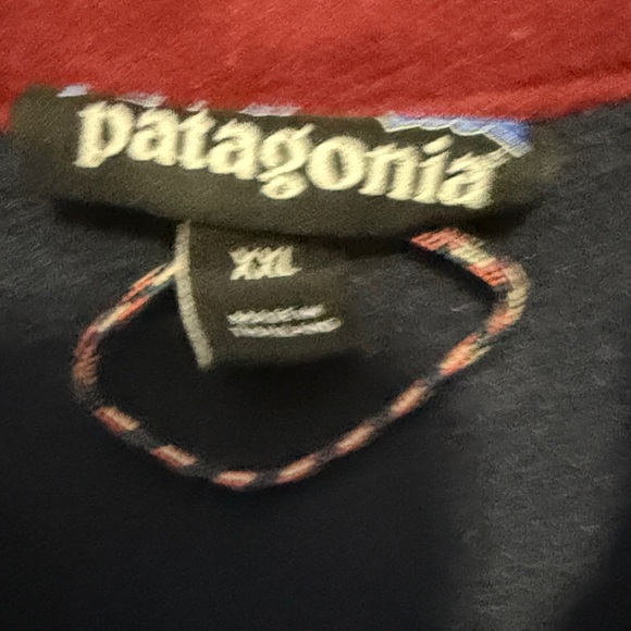 Patagonia Warm and Cozy Navy and Red Fleece Pullover - Picture 2 of 7